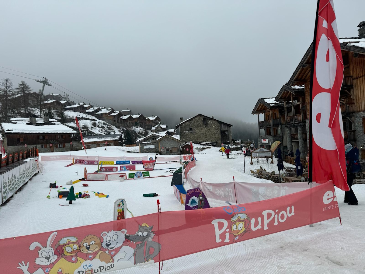 Ski school area for young children