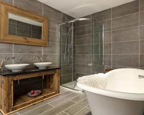 Master bedroom at ski chalet Falcon in St Foy, France